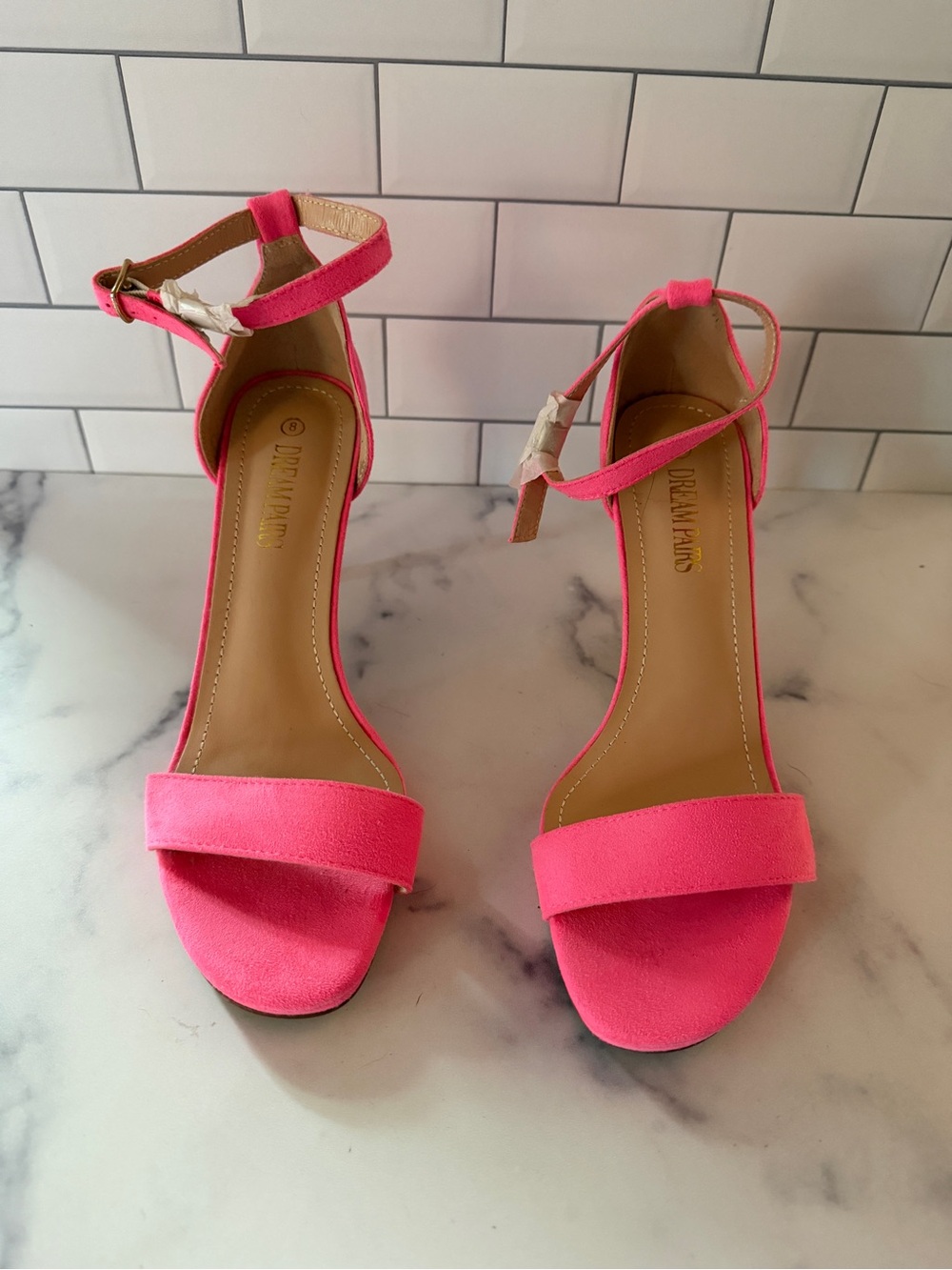 Dream Pairs Hot Pink Stiletto Heels Women’s Size 8 NEW Ankle Strap Sandals
